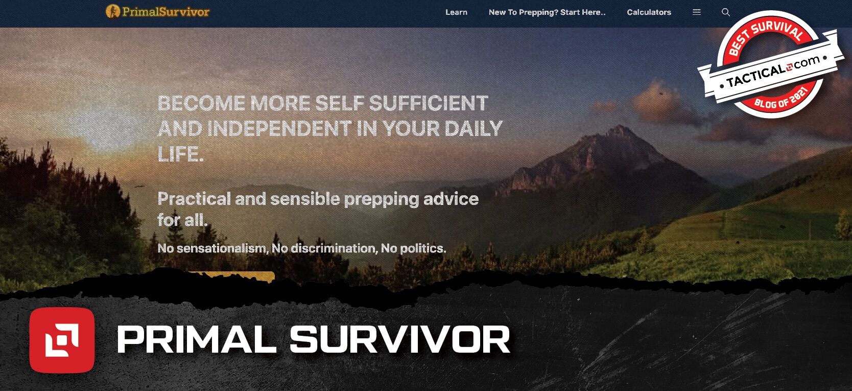 Primal Survivor homepage