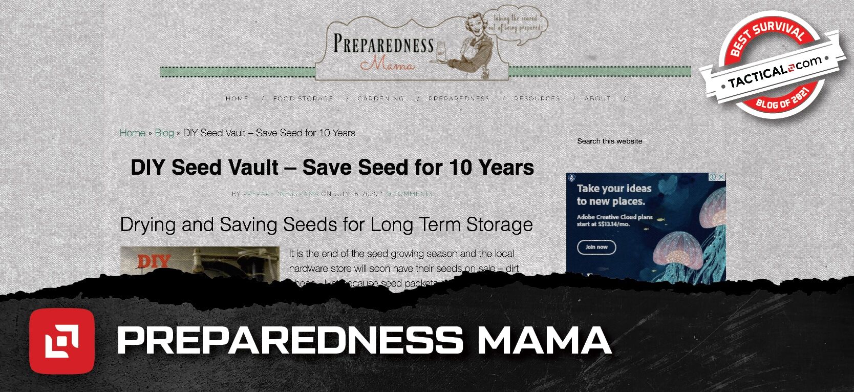 Preparedness Mama homepage