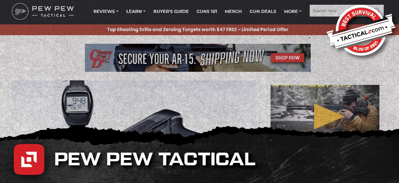 Pew Pew Tactical homepage